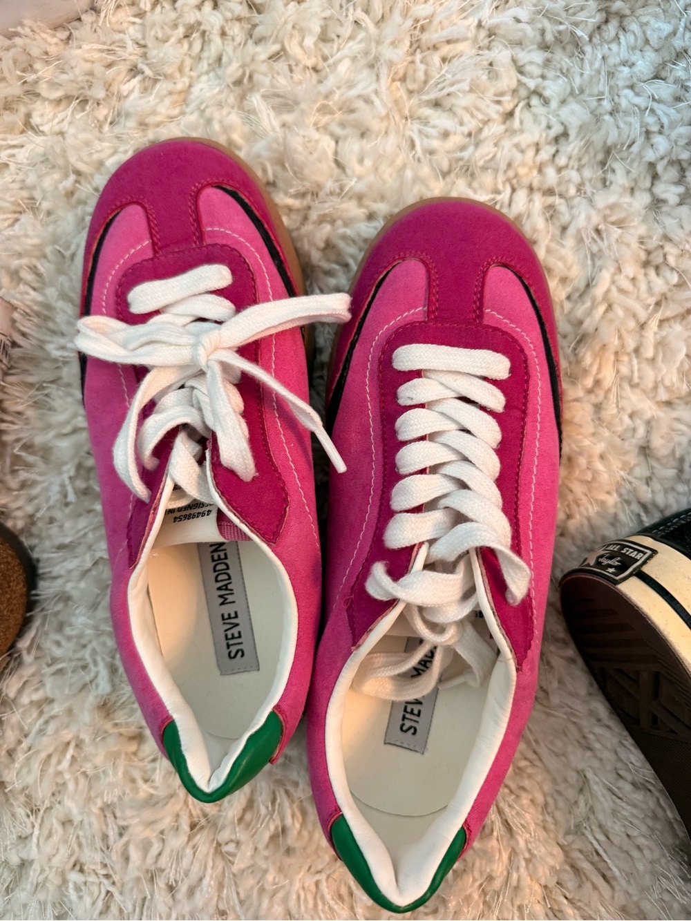 Steve Madden Pink Suede Lace-Up Sneakers